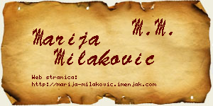 Marija Milaković vizit kartica